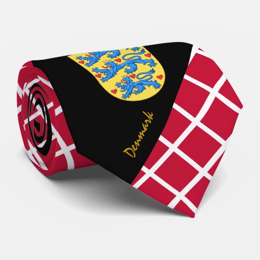 Denemarken Stripes Stropdas, bedrijf Deense vlag m Stropdas (Opgerold)