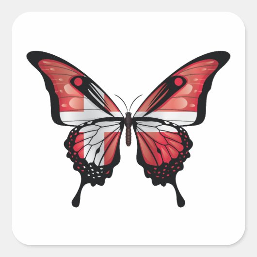 Denemarken Swallowtail Butterfly Flag Sticker (Voorkant)