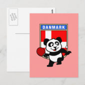 Denemarken Tennis Panda Briefkaart (Voorkant / Achterkant)