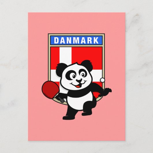 Denemarken Tennis Panda Briefkaart (Voorkant)