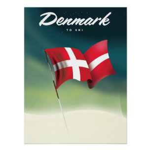 Denemarken "To ski" Reisposter Perfect Poster