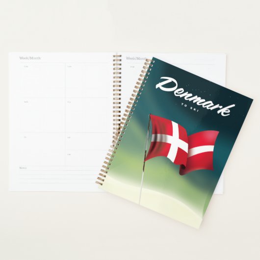Denemarken "To ski" Reisposter Planner (Display)