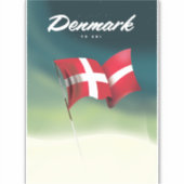 Denemarken "To ski" Reisposter Sticker (Voorkant)