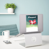 Denemarken "To ski" Reisposter Sticker (Laptop op bureau)
