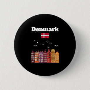 Denemarken Vakantie Liefhebber Reis Souvenir Deens Ronde Button 5,7 Cm