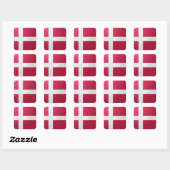 Denemarken vierkante glanzende vlag sticker (Vel)