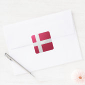 Denemarken vierkante glanzende vlag sticker (Envelop)