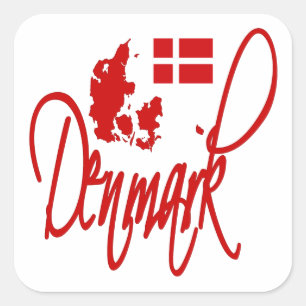 Denemarken Vierkante Sticker