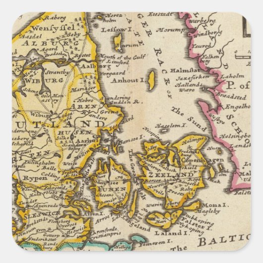 Denemarken Vierkante Sticker (Voorkant)