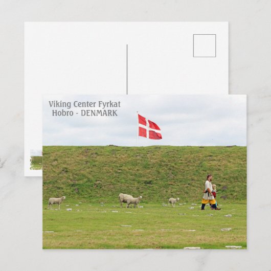 Denemarken, Viking Land Fyrkat Ansichtkaart! Briefkaart (Voorkant / Achterkant)