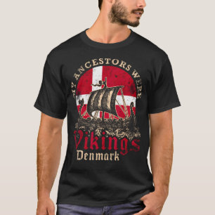 Denemarken Viking Ship Flag T-shirt