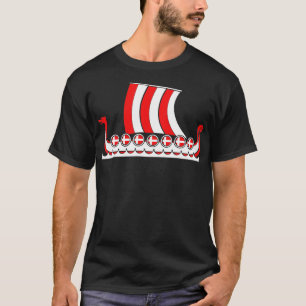Denemarken Viking Ship Gift Danish Flag Dragon Boa T-shirt
