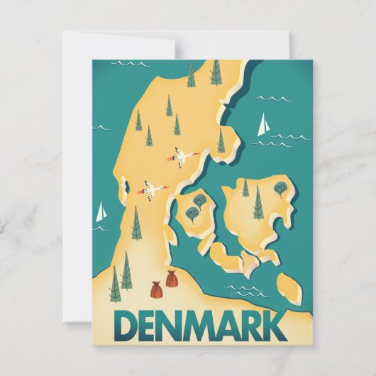 Denemarken vintage stijl kaart reisposter (Voorkant)