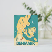 Denemarken vintage stijl kaart reisposter (Staand voorkant)