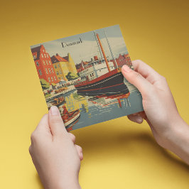 Denemarken Vintage Travel Poster aanpasbaar Feestdagenkaart