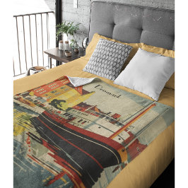 Denemarken Vintage Travel Poster aanpasbaar Fleece Deken