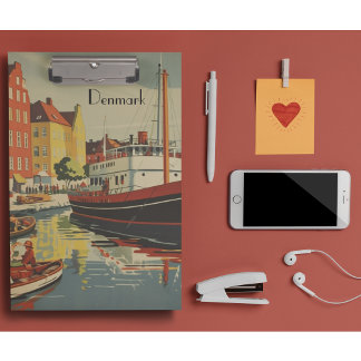 Denemarken Vintage Travel Poster aanpasbaar Klembord