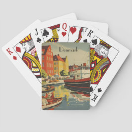 Denemarken Vintage Travel Poster aanpasbaar Pokerkaarten