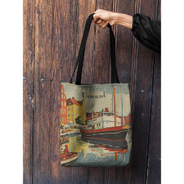 Denemarken Vintage Travel Poster aanpasbaar Tote Bag
