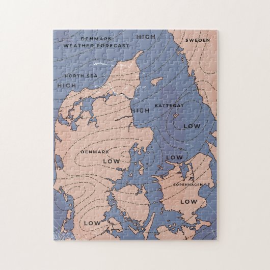 Denemarken Vintage Weersvoorspelling Legpuzzel (Verticaal)