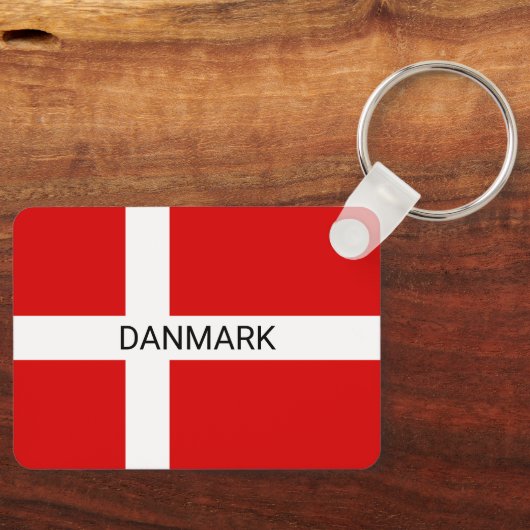 Denemarken vlag aangepaste sleutelhanger geschenk (Voorkant)