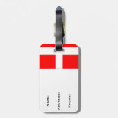 Denemarken Vlag Bagagelabel! Bagagelabel (Achterkant verticaal)