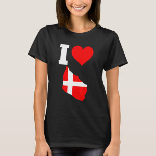 Denemarken vlag Bornholm I Love Bornholm T-shirt
