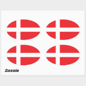 DENEMARKEN VLAG DANNEBROG OVALE STICKER (Vel)