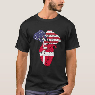Denemarken vlag Deense Danes Pride Heart T-shirt