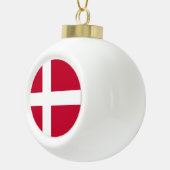 Denemarken vlag Denemarken Patriottisch Keramische Bal Ornament (Rechts)