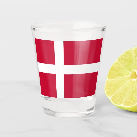 Denemarken vlag Denemarken Patriottisch Shot Glas (Voorkant)