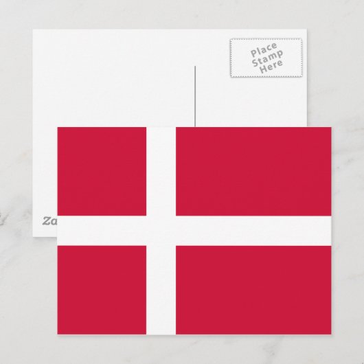 Denemarken Vlag DK Briefkaart (Voorkant / Achterkant)