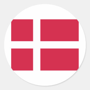 Denemarken Vlag DK Ronde Sticker
