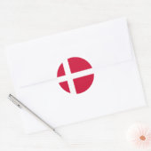 Denemarken Vlag DK Ronde Sticker (Envelop)