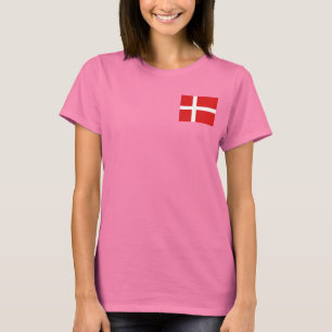 Denemarken Vlag en Kaart Dk T-Shirt