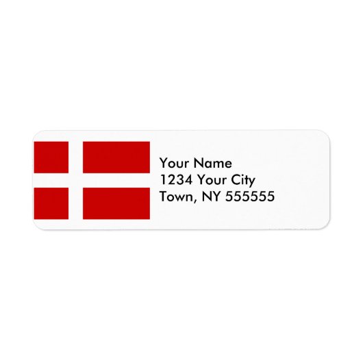 Denemarken Vlag Etiket (Voorkant)