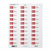 Denemarken Vlag Etiket (Full Sheet)