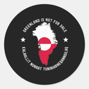 Denemarken Vlag Groenland Is Niet Te Koop Vertalin Ronde Sticker