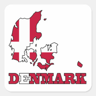 Denemarken Vlag in kaart Vierkante Sticker