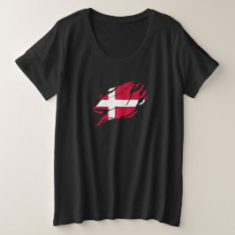 Denemarken vlag in mij, Scandinavische klauw Mark Grote Maat T-shirt