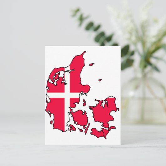 denemarken vlag - kaart (Staand voorkant)