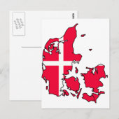 denemarken vlag - kaart (Voorkant / Achterkant)