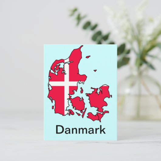 denemarken vlag - kaart (Staand voorkant)