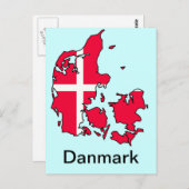 denemarken vlag - kaart (Voorkant / Achterkant)