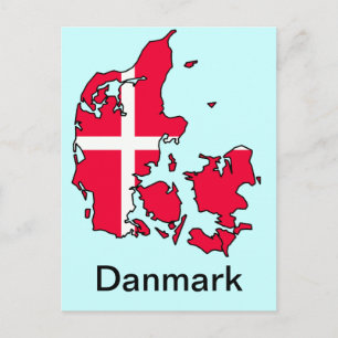 denemarken vlag - kaart