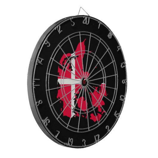 denemarken vlag - kaart dartbord (Voorkant Links)