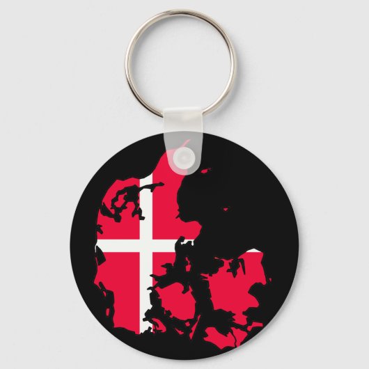 Denemarken vlag kaart sleutelhanger (Voorkant)