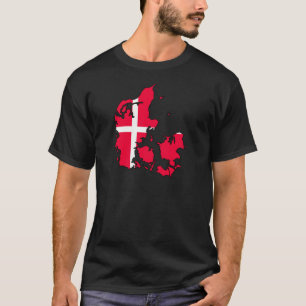 denemarken vlag - kaart t-shirt