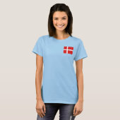 Denemarken vlag + kaart T-Shirt (Voorkant volledig)
