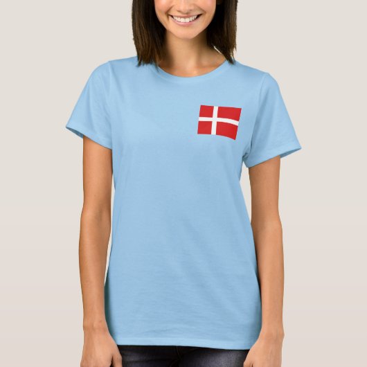 Denemarken vlag + kaart T-Shirt (Voorkant)